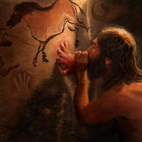 早期人类创造洞穴艺术。图片由卡伦卡尔工作室。