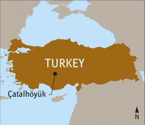 土耳其的地图,查脱户耶克的站点位置。图片由卡伦卡尔工作室。